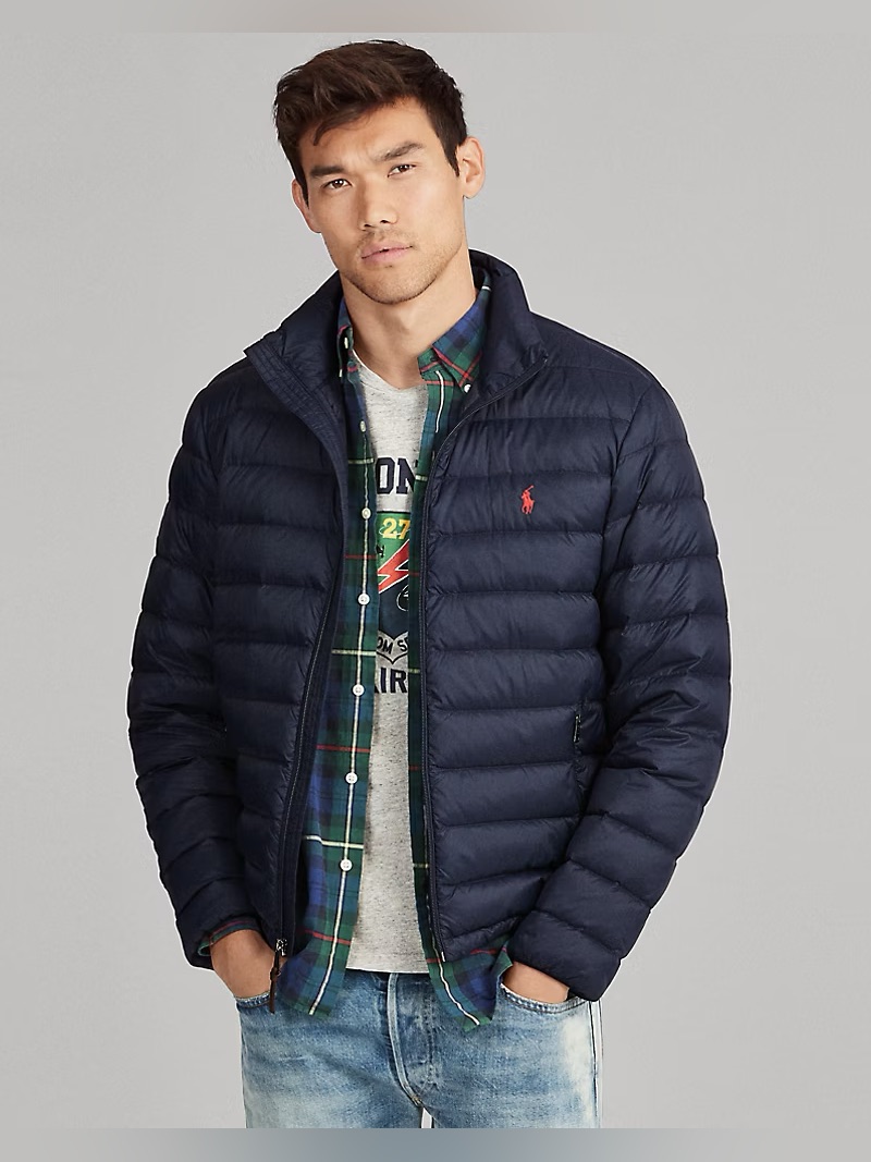 Polo By Ralph Lauren Navy Quilted Packable Down Jacket